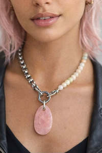 handmade gemstone necklace: MADÉ Tender Steel Necklace