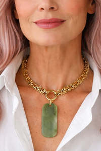 greenstone: MADÉ Whakamarumaru Pounamu Necklace
