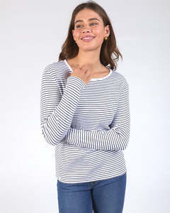 Elm | Hayley Rib Long Sleeve Tee | Navy