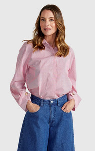 Tops: Fate & Becker | Madras Shirt | Red & White Stripe