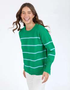 Brands: Elm | Charli Stripe Knit | Pine Green