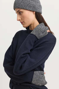 Accessories: Open End Mitten Black/White - One Size