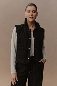 Coats Jackets: Eb & Ive | Argo Crop Vest | Black