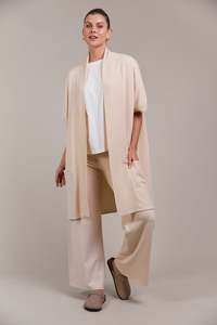 Coats Jackets: Eb & Ive | Palmer Vest Cardigan | Ecru