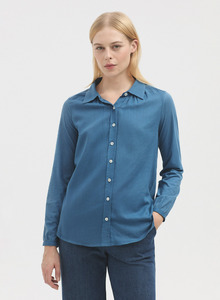 Organic Cotton Woven Shirt Blue