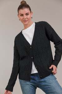 Knitwear: Merano Crop Cardigan Char