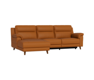 Sereno 2 Seater Power Reclining Sofa with Chaise LHF in Leather