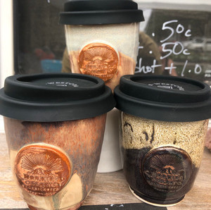 West Coast Stoneware Ceramic Cup Morning Glory