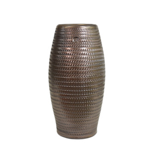 Neutral Plain Glaze Pots: Roulette Bead Bronze