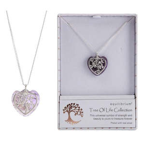 giftware: Equilibrium Tree of Life Amethyst 2PC Gemstone Necklace