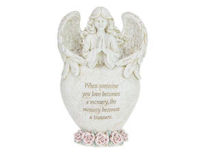 Giftware: 19cm Angel with Inspirational Heart - Memorial
