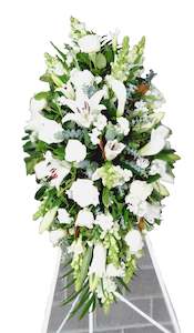 Funeral Tributes: White tear drop Arrangement