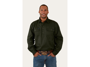 Products: Ringers Western King River Half Button Work Shirt Khaki