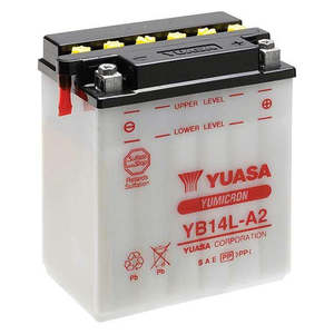 Arctic Cat 770 Tiger Shark 1997 1999: YB14L-A2 DG Battery with 0.9ltr acid pack Yuasa (YB14LA2PK)