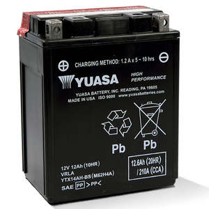 YTX14AHL-BS DG Battery with 0.66ltr acid pack Made in USA Yuasa (EYTX14AHLBSPK)