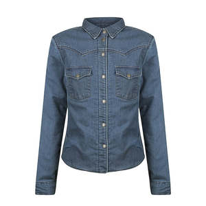 Textile Jackets: Savannah Moto Shirt - Denim