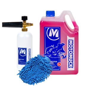 Frontpage: Combo Motorcycle Cleaner 5L + Snow Foam Gun + Wash Mitt