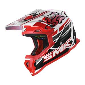 Mxhelmets: SMK ALLTERRA HELMET - TRIBOU WHITE / BLACK / RED
