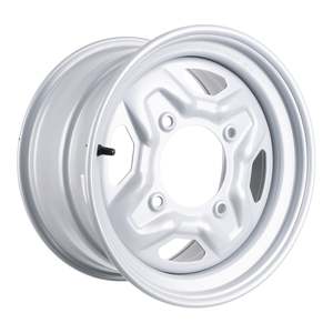 Rims: Whites ATV/UTV Steel Rim 14x8 Polaris Rear 4/156 +63.5 - Silver
