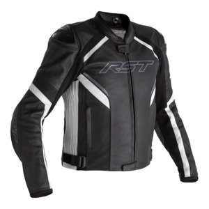 RST SABRE CE LEATHER JACKET [BLACK/WHITE]