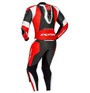 Leather Suits: Ixon VENDETTA EVO 1pc Suit - Blk/Red/Wht