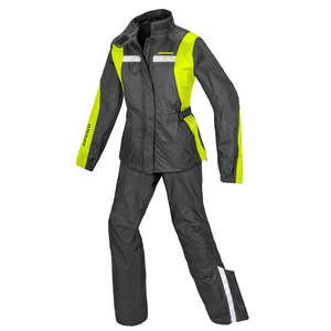 Thermal Rain Wear: Spidi Touring Rain Lady Rain Suit - black/fluro