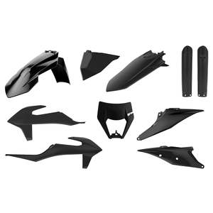 Plastics: POLISPORT ENDURO KIT KTM EXC/EXC-F/XC-W/XCF-W 20-22 BLACK OPENED