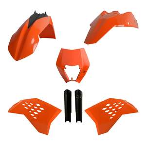 Plastics: Polisport Full Kit KTM EXC / EXC-F / XC-W / XCF-W ('08-'11) - OEM '10 Orange