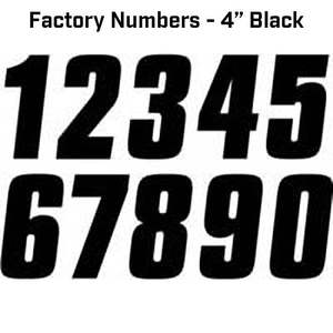 Race Numbers: FACTORY EFFEX Factory Numbers - 4" Black