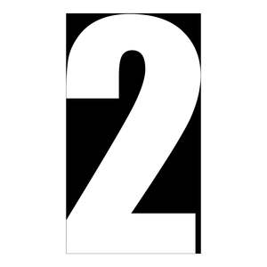 Race Numbers: Whites Race Number - White #2 (10 Pack)