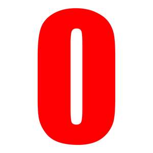 Whites Race Number - Red #0 (10 Pack)