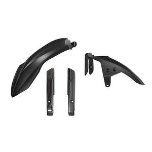 Plastic: PLASTICS RTECH 3 PIECE FRONT FENDER & FORK BLACK YAMAHA XT700Z TENERE 19-ON