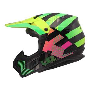 Mxhelmets: LS2 MX706J COZ Junior Helmet - Chromatic Black / Hi-Vis Pink 06