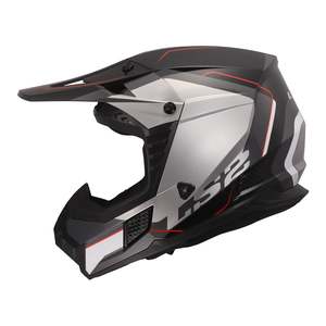 Mxhelmets: LS2 MX706 COZ Arched Helmet - Black / Silver / Titanium 06
