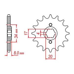 MTX 270 Steel Front Sprocket #525