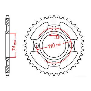Sprockets: MTX 854 Steel Rear Sprocket #530