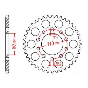 Sprockets: MTX 1334 Steel Rear Sprocket #530