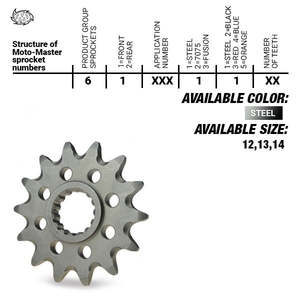 SPROCKET FRONT MOTO MASTER STEEL 12 TOOTH SHERCO