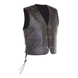 Richa Gilet Sadic Leather Vest with Laces - Black