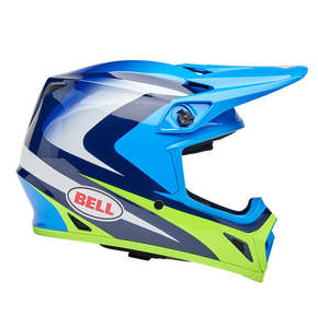 Mxhelmets: Bell MX-9 MIPS Jackal Blue/Hiviz Yellow