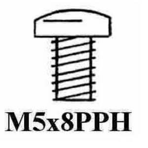 Bags: 5 X 8MM PAN MTS SCREW ZINC PLATED - BAG OF 100