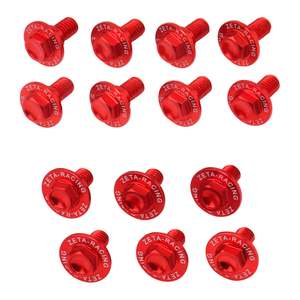 Zeta Aluminum Bolt Set Plastics Suzuki RMZ250 '10-18 17 pcs - Red