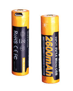 Fenix - Battery 18650 2600mAh USB Rechargeable