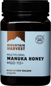 Products: Multifloral Manuka Honey MGO 115+ 500g Mountain Harvest NZ