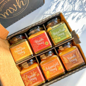 Six Honey Gift Box Raw, Native New Zealand Honey Gifts