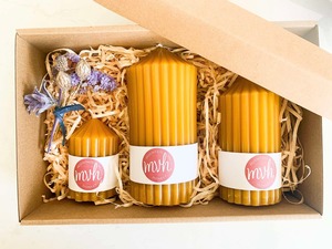 Beeswax Candle Trio - Mountain Valley Honey