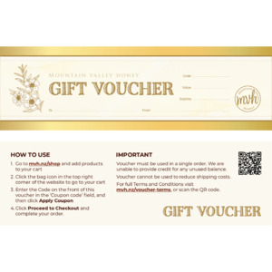 Gift Voucher - Mountain Valley Honey