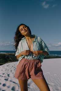 Women S Shorts Surf: Ava Short - Picnic Hemp