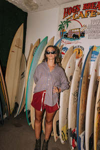 Women's Surf Flannel Shirt - Plaid Check