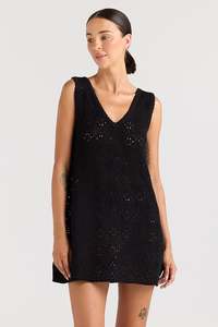 Messina V Knit Dress - Black
